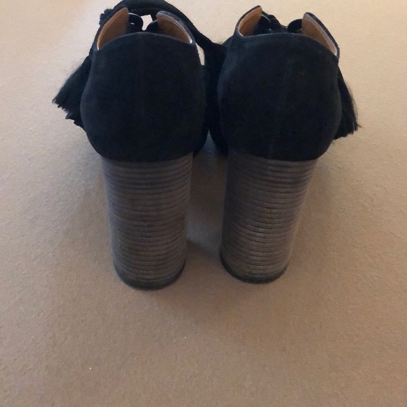 Chloe black suede ankle height heels. - Picture 3 of 7